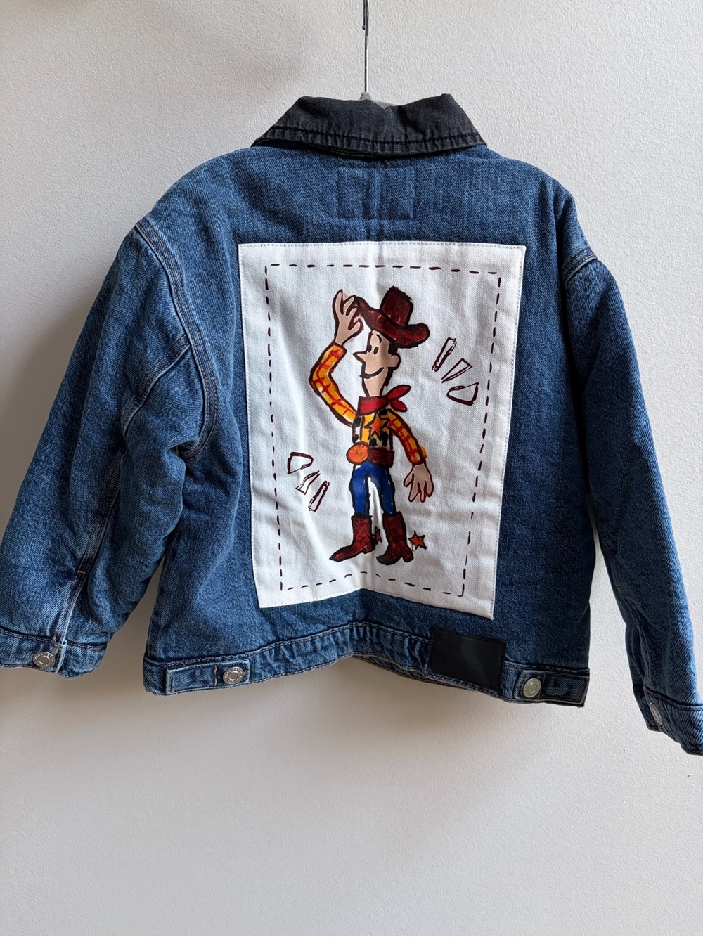 Zara Toy Story Denim Jacket with Woody Cowboy Patch NWT